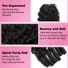 Feather Crochet Human Hair 24 Inch Burmese Curly Bundles Human Hair Pre-Separated 50 Strands 60g Invisible Miracle Knots Crochet Hair Extensions for Black Women Lightweight Reusable Natural Black view 4