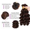#4 Brown Bundles Human Hair Loose Deep Wave Bundles Human Hair 28 30 32 Inch FuivJuix Unprocessed Brazilian Virgin Hair Dark Brown Loose Wave Human Hair Bundle Hair Extensions 3 Bundle 150 Gram view 3