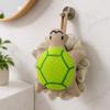 Cute Turtle Bath Pouf, PE Mesh Shower Loofah Sponge with Hanging Loop, Soft Lather Body Scrubber for Bath, Shower, Bathroom Use, 1 Pack (Little Frog) view 3