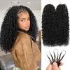 Human Crochet Hair for Black Women 20 Inch 120g Afro Kinky Curly Crochet Human Hair Soft Lightweight Knotless Pre-Separated Invisible Miracle Knots Feather Crochet Human Hair Extensions Natural Black view 1