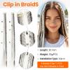BONNYWAY Clip in Braid Hair Extensions 20" 2PCS Color Grey Mixed view 2