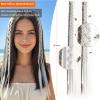 BONNYWAY Clip in Braid Hair Extensions 20" 2PCS Color Grey Mixed view 3