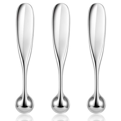 3 PCS Eye Cream Applicator, Stainless Steel Face Massage Stick Tool, Roller Ball Scraper Moisturizer Wand Stick Tools for Women Reducing Depuffer Puffiness Makeup Spatula Eye Massage Tool