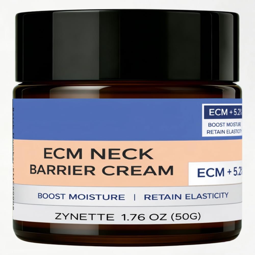 Zynette ECM 5.2 Neck Barrier Cream Anti-aging Moisturizing Cream Deep Hydration Firming & Lifting Blue Pink 1.76 Oz 1 Pack