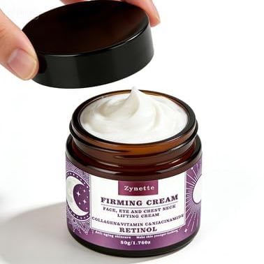 Retinol Firming Cream, FACIAL TIGHTENING CREAM, Face Eye Chest Neck Lifting Cream, COLLAGEN+RETINOL, Deep Hydration, Brighten & Smooth, Purple, 50g 1.76oz ZFC50