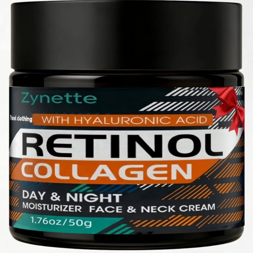 Day & Night Face Neck Cream COLLAGEN+RETINOL Anti-aging Moisturizing Cream Deep Hydration Firming & Lifting Black 1.76 Oz 1 Pack