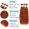 Fridnae Human Braiding Hair For Boho Braids 24 Inch Ginger Deep Curly Bulk view 4