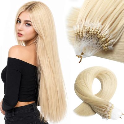 Veslyn Micro Bead Hair Extensions Human Hair Micro Link Extensions Blonde