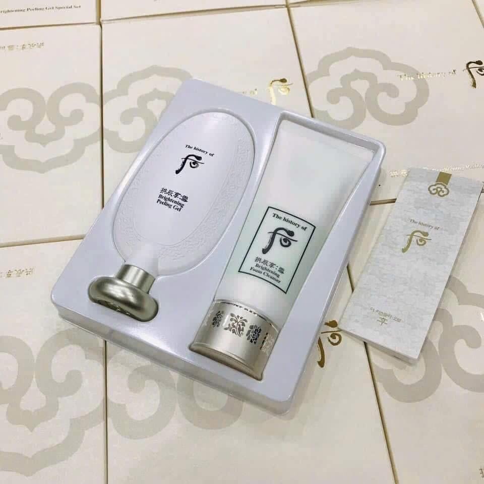 Thuy Cosmetics Store Korean Who o Brightening Peeling Gel 100ml Remove dead skin cells and impurities & Brightening Foam Cleanser 100ml