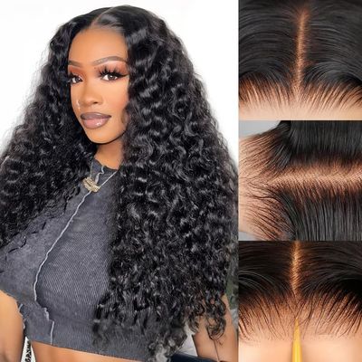 Glueless Wigs Human Hair Pre Plucked Pre Cut 5X5 Deep Wave Lace Wig 30 Inch