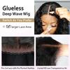 Glueless Wigs Human Hair Pre Plucked Pre Cut 5X5 Deep Wave Lace Wig 30 Inch view 2