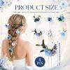 Thiccywoov 6 Pcs Flower Hair Clips, Natural Blue Boho Bridal view 2