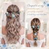 Thiccywoov 6 Pcs Flower Hair Clips, Natural Blue Boho Bridal view 4