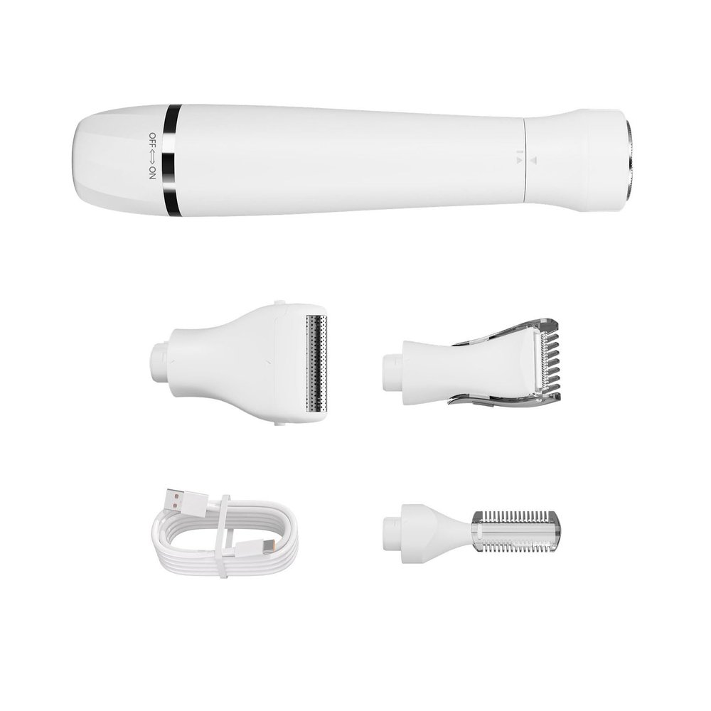 Electric Razoring for Women, 4 in 1 Bikinis Trimmer Body Shaver for Hair Face Eyebrow Arm Leg Armpit Underarm Pubic Area Electric Razoring for Women