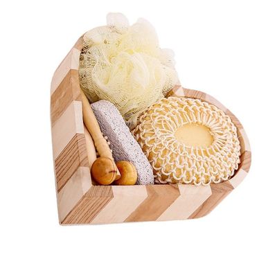 GALPADA 1 Set Bathing Skin Scrubber Wood Bucket Bath Massager Shower Scrubbing Supplies for Home Relaxing Bath Accessories