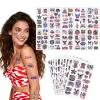 100Pcs 4th of July Tattoos,Fourth of July Tattoos for Kids,USA 250th Anniversary Stickers,Patriotic Temporary Stickers,Red White and Blue Accessories Tattoos for Independence Day(10Sheet-2.68x4.72in) view 1