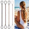 Sorcristy 4 Pcs Sports Hair Ties for Women Girls Fine Thin Thick Curly Hair, Elastic Braided No Damage Ponytail Holder Non-Slip Long Stretchy Holders for Beach Gym Yoga Running Swimming view 1