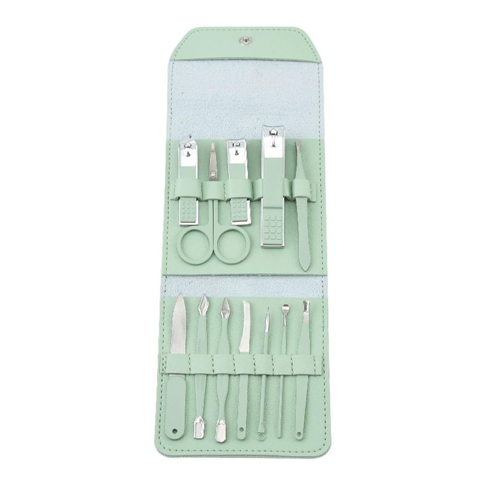 LUIJHFC Tea Green 12 Piece Nail Clipper Set, Clippers, Beauty, Manicure Tools