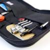 Recycled Firefighter Major Dopp Bag (Small) Built from Rejected Combat Boot Leather Made in USA Lay-Flat 8x5 EDC Toiletry Bag Black view 3