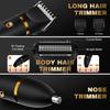 Zivelier Ball Shaver for Men, 3-in-1 Multifunction Body Hair Trimmer & Pubic Shaver with Titanium Blades (No Nicks!), IPX7 Waterproof Electric Razor, LED Display, Wet/DryBlack view 2
