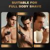 Zivelier Ball Shaver for Men, 3-in-1 Multifunction Body Hair Trimmer & Pubic Shaver with Titanium Blades (No Nicks!), IPX7 Waterproof Electric Razor, LED Display, Wet/DryBlack view 3