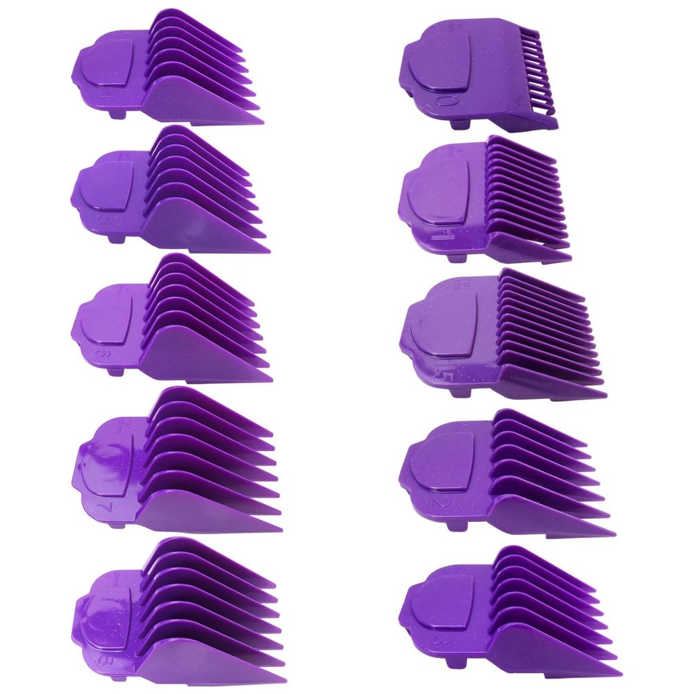 1/16- 1 Magnetic Hair Clipper Guards Comb 10pcs/Set Compatible for And-is Master Trimmer Guard (Purple)