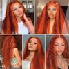 P33/350 Deep Wave Human Hair Bundles 32 32 32 Inches Ombre Orange Brown Highlight Reddish Brown 3 Bundles 33 Copper Mixed with 350 Ginger Bundle Human Hair Extension view 2