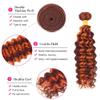 P33/350 Deep Wave Human Hair Bundles 32 32 32 Inches Ombre Orange Brown Highlight Reddish Brown 3 Bundles 33 Copper Mixed with 350 Ginger Bundle Human Hair Extension view 3