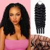 Burmese Curly Human Crochet Hair for Black Women 14Inch, Pre-Separated Feather Lightweight Reusable Crochet Human Hair Bundles 60g, Water Wave Miracle Knots Crochet Human Hair Extensions Natural Black view 1