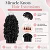 Burmese Curly Human Crochet Hair for Black Women 14Inch, Pre-Separated Feather Lightweight Reusable Crochet Human Hair Bundles 60g, Water Wave Miracle Knots Crochet Human Hair Extensions Natural Black view 3