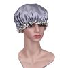 Thick Women Shower Satin Hats Colorful Bath Bathroom Caps Hair Cover Double Waterproof Bathing Cap(Pink) view 3
