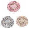 Thick Women Shower Satin Hats Colorful Bath Bathroom Caps Hair Cover Double Waterproof Bathing Cap(Pink) view 4