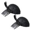 2Pcs Black Puff Hair Cushion with Clips, Fluffy Hair Pad, Sponge Clip Bun Comb and Bump It Up Hair Base Set for Women and Girls DIY Hairstyles view 1