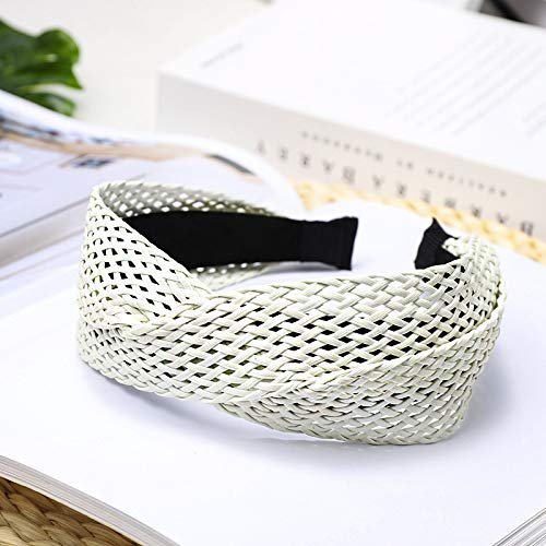 Braided cross headband, versatile wide-brimmed headwear for women