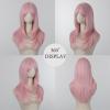 UAOGPLK Long Pink Wig for Women, 20 Inch Straight Wigs with Bangs, Natural Looking Synthetic Heat Resistant Fiber for Daily Party Use view 4