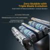 Electric Razor for Men, Foil Shaver with 3 Floating Blades, IPX7 Waterproof Mens Electric Shaver for Face, USB-C Rechargeable Cordless Shaver with LED Display & Travel Lock for Home and Travel view 3