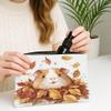 Fall Guinea Pig Makeup Bag 7x9 Inch for Travel Purse, Cute Autumn Maple Leaf Pattern Cosmetic Pouch for Women, Country Farm Portable Canvas Zipper Organizer view 3