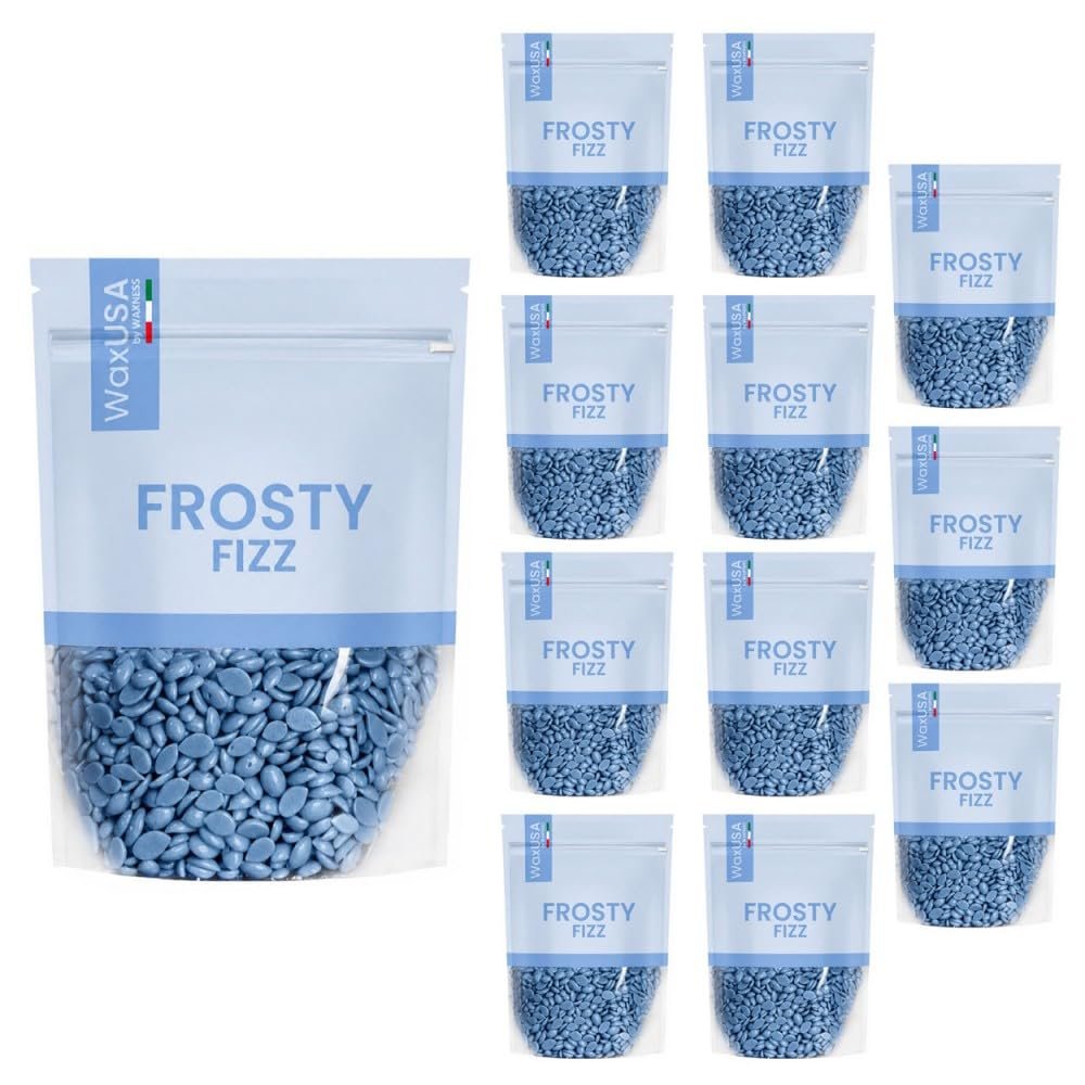 WaxUSA by Waxness Hard Wax Beads 1 lb (450g) Pack of 20 - Frosty Fizz Crystal Gel Glitter Texture - Professional Stripless Hair Removal - Made in Italy