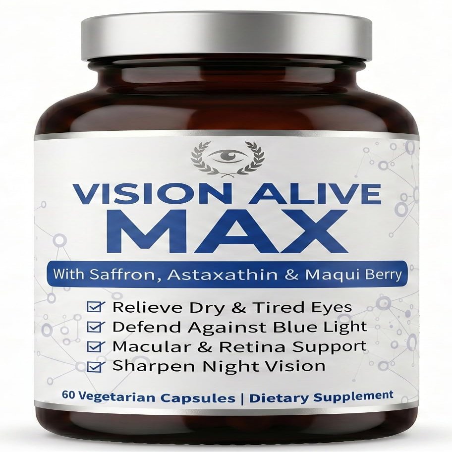 vision alive max - Lutein & Zeaxanthin Supplement for Eye Health, Macular & Vision Support, with Bilberry, Saffron & Astaxanthin - 60 Veggie Capsules