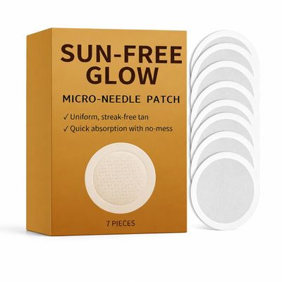 Sun-Free Glow Patch, 7 Pieces Round Micro-Tip Beauty Patches, Peel and Place Body Glow patch fes or Easy Routine Use, No-Mess Self-Tanning Patches Format for Travel, Daily Beauty and On-the-Go Care