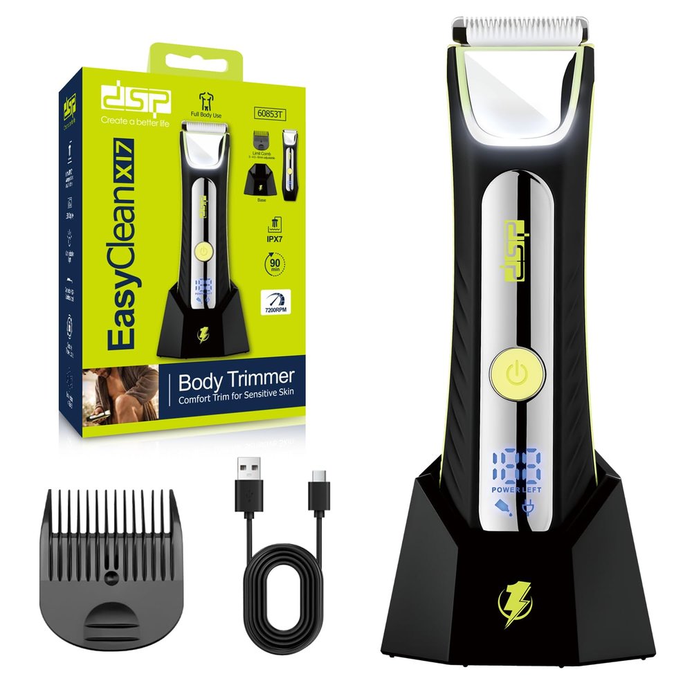 DSP Body Trimmer for Men, Waterproof Rechargeable Groomer