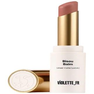 VIOLETTE~FR BALM Sheer Matte Lipstick, Hydrating Lip Balm and Treatment, Sheer Color with Subtle Blurring Effect (Calisson - neutral beige)