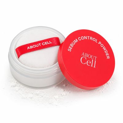 ABOUT CELL Sebum Control Powder, Translucent Setting Powder with Puff, 6 g
