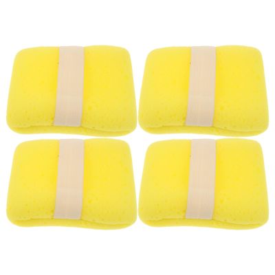 FESTFENDS 4pcs Honeycomb Sponge Shower: Natural Sponge for Bathing and Shower | Body Wash & Facial Scrubber with Rope | Lots of Lather | Travel Daily Use