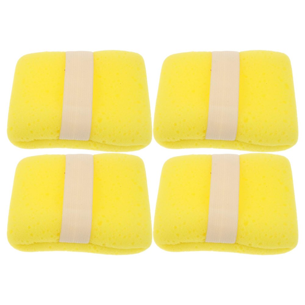 FESTFENDS 4pcs Honeycomb Sponge Shower: Natural Sponge for Bathing and Shower | Body Wash & Facial Scrubber with Rope | Lots of Lather | Travel Daily Use