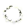 Amagogo Hair Wreath Boho Bridal Headpiece Wedding Garland Ribbon Cloth Floral Crown Headband Women Adjustable Suitable for Ceremony Party Festival view 1