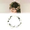 Amagogo Hair Wreath Boho Bridal Headpiece Wedding Garland Ribbon Cloth Floral Crown Headband Women Adjustable Suitable for Ceremony Party Festival view 3