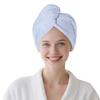 AGKXHDEC 1 Pack Single Layer Light Blue Microfiber Hair Drying Towel Wrap for Women, Hair Turbans Towel for Wet Hair,Turbie Twist Hair Towels (Light Blue Color - Single Layer) view 1