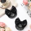 Shimmeroo 2PCS Bowknot Bun Hair Net Barrette Satin Bow French Clips view 4