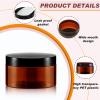 Dandat 72 Pcs 4 oz Round Plastic Cosmetic Jars with Lids and Label, Amber view 3